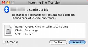 Accept Bluetooth Transfer